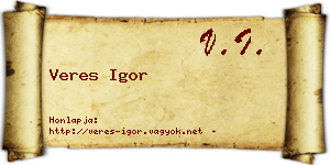 Veres Igor névjegykártya