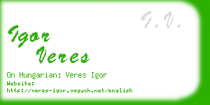 igor veres business card